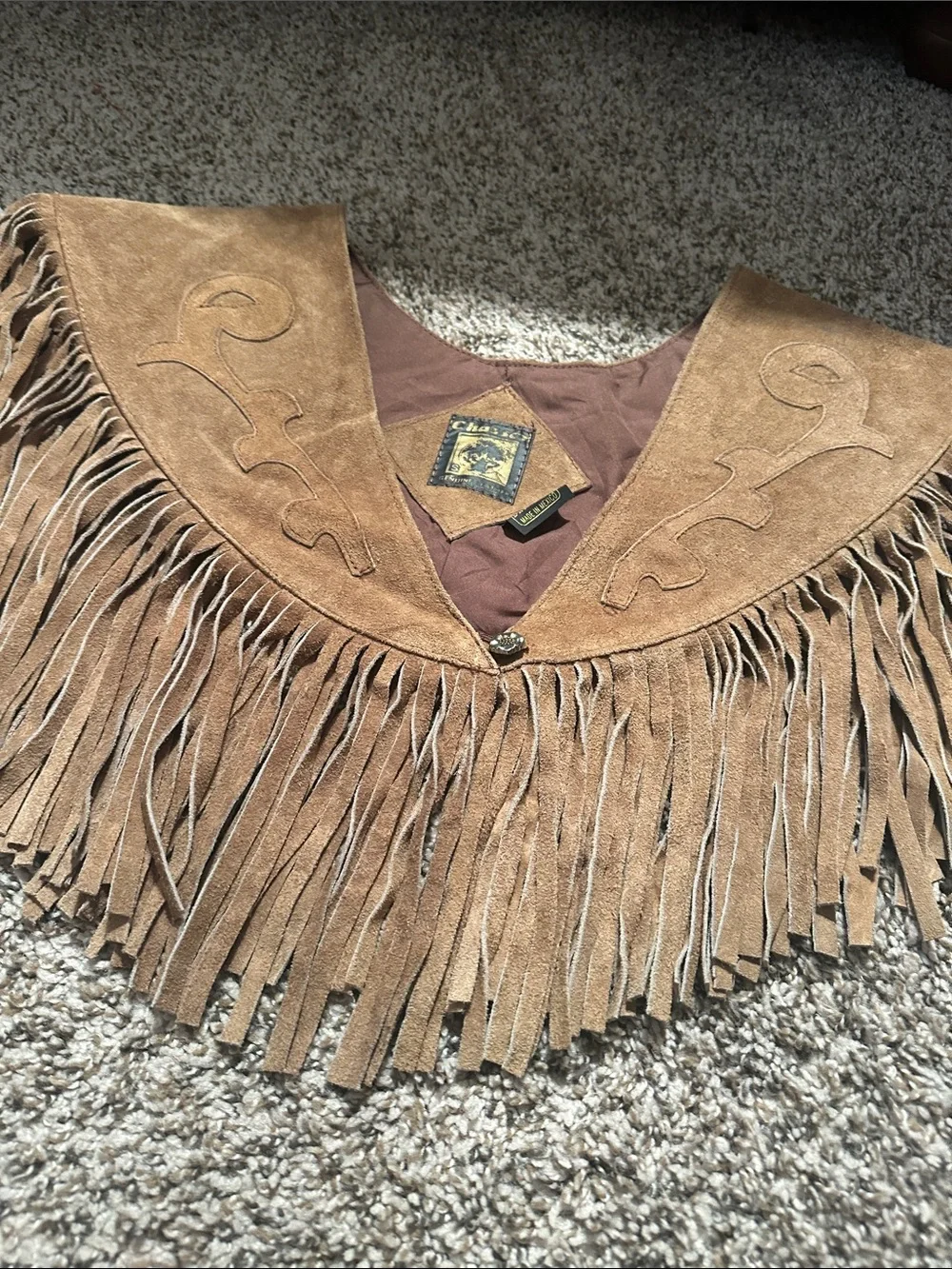 Vintage Suede Fringe Capelet in Tan - Women's Jacket & Coat - Picture 10 of 11
